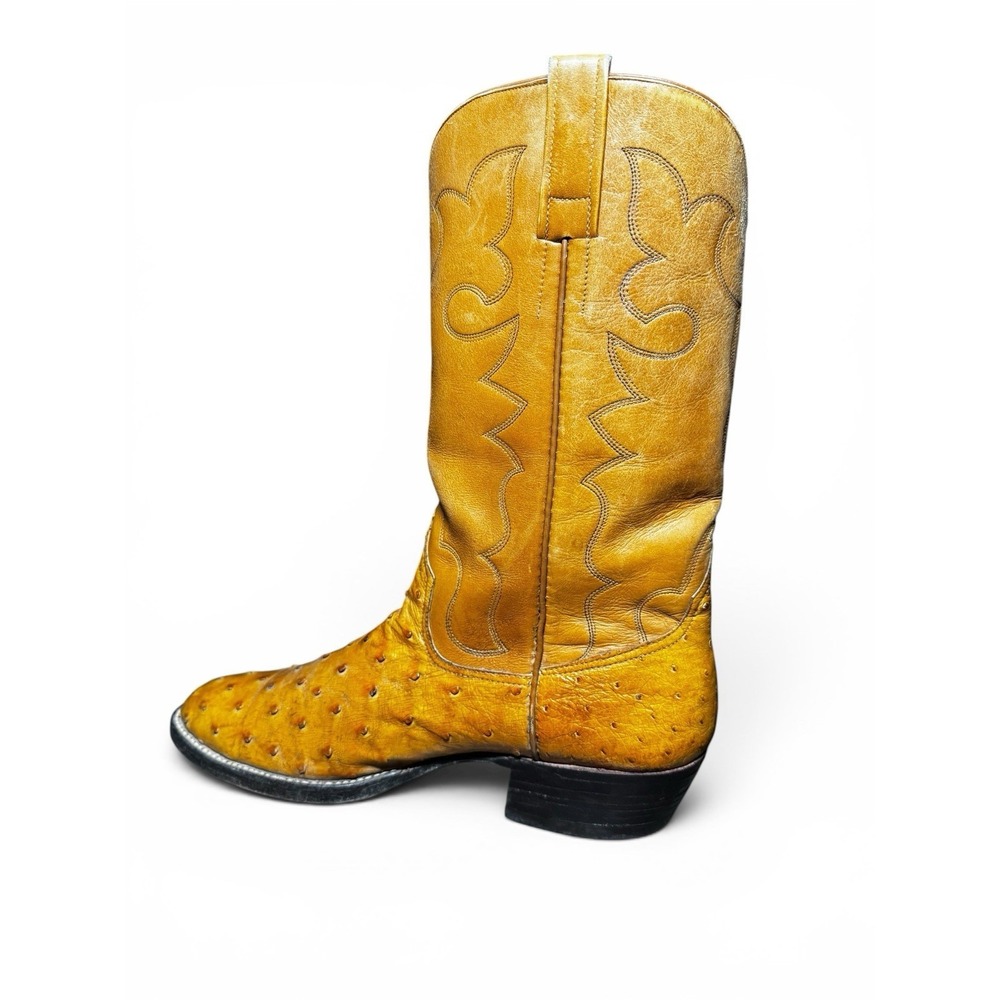 Vintage Custom Handmade Ostrich Quill Leather Western Cowboy Boots- Please Read - Picture 4 of 9